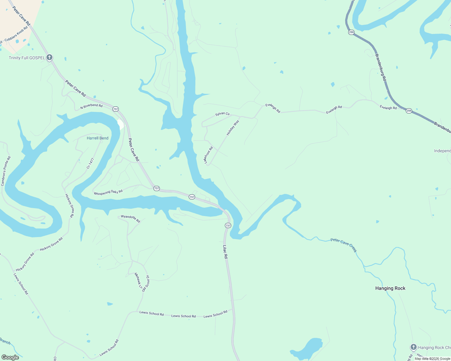 map of restaurants, bars, coffee shops, grocery stores, and more near Lake Front Road in Leitchfield