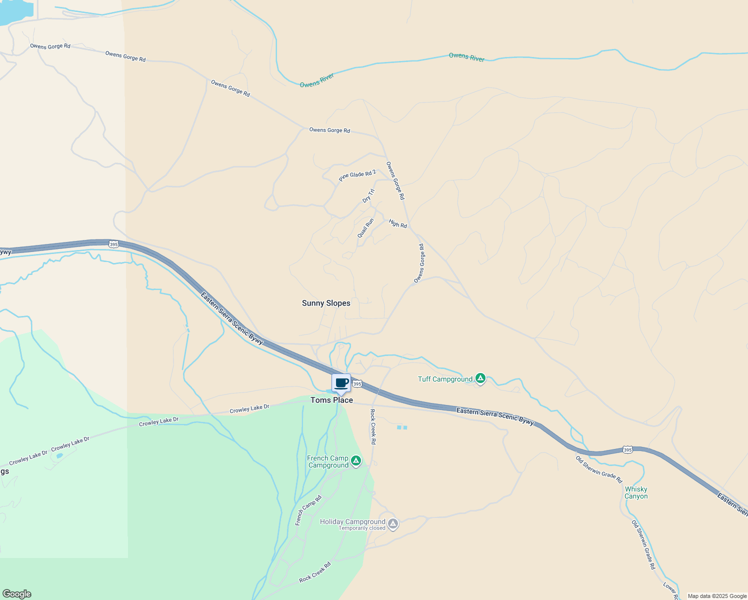 map of restaurants, bars, coffee shops, grocery stores, and more near in Sunny Slopes