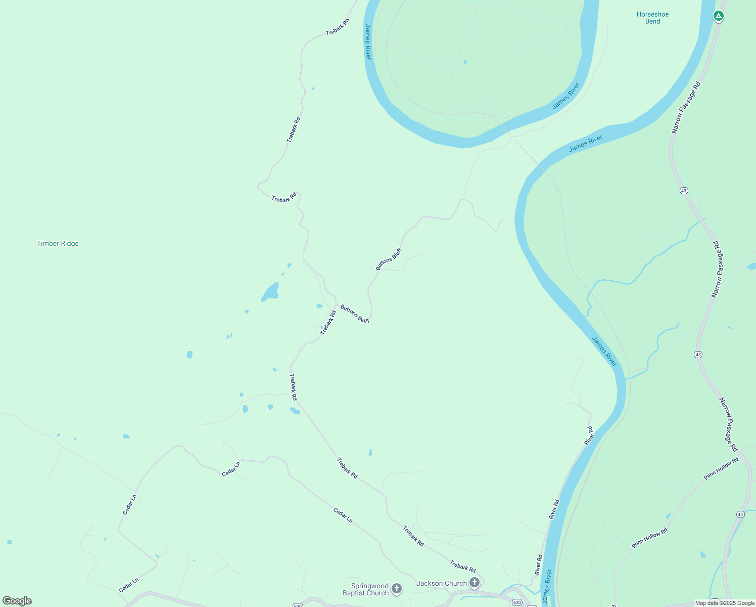 map of restaurants, bars, coffee shops, grocery stores, and more near 252 Buttons Bluff in Buchanan