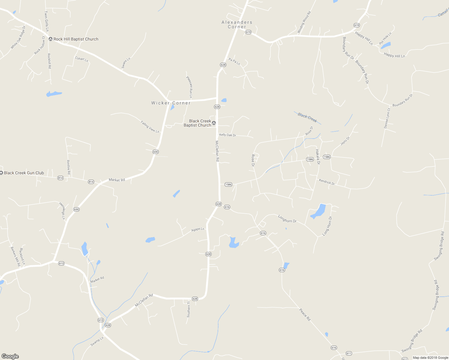 map of restaurants, bars, coffee shops, grocery stores, and more near 6200 McClellan Road in Mechanicsville