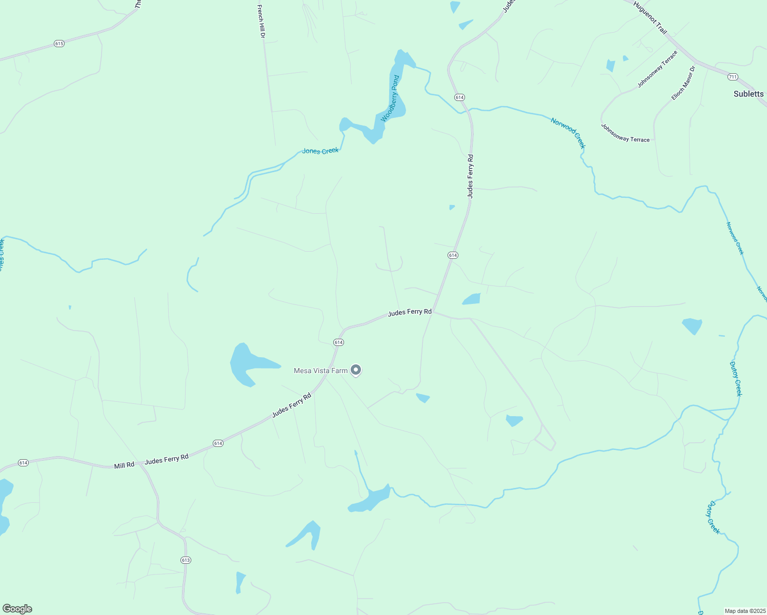 map of restaurants, bars, coffee shops, grocery stores, and more near 2715 Judes Ferry Road in Powhatan