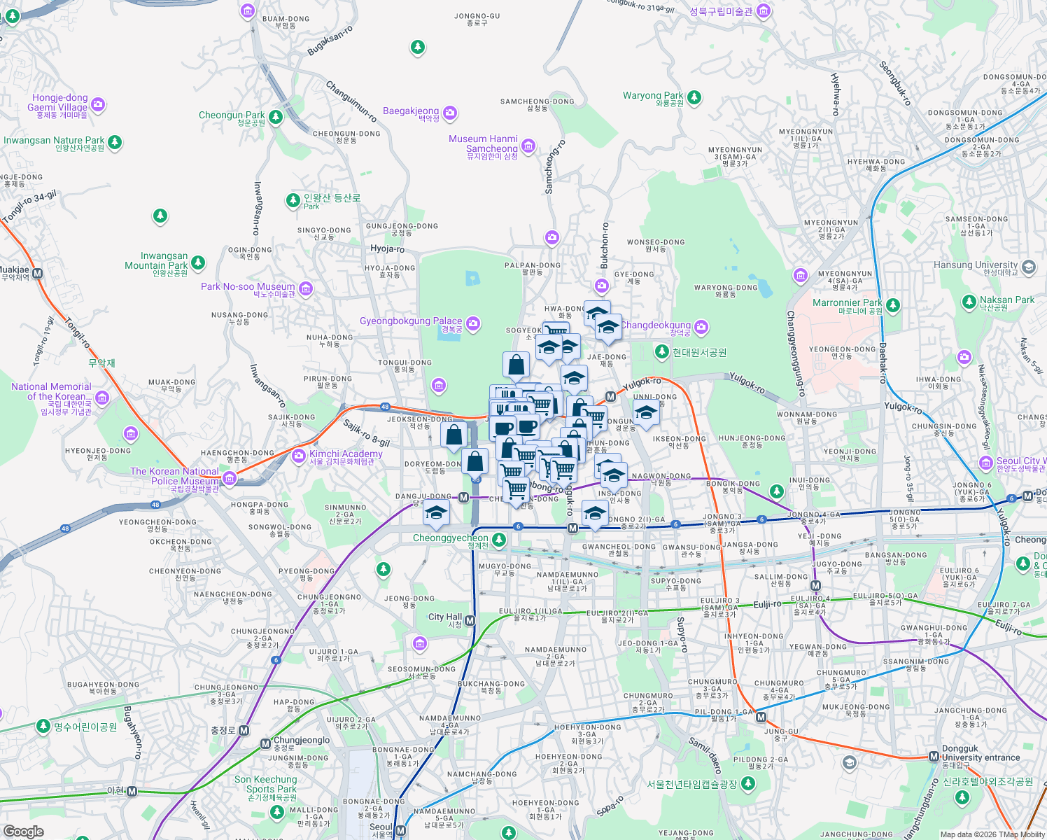 map of restaurants, bars, coffee shops, grocery stores, and more near in 