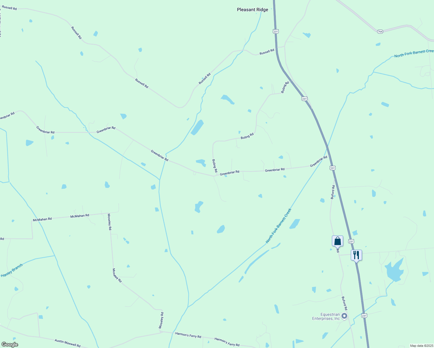 map of restaurants, bars, coffee shops, grocery stores, and more near 3699 Boling Rd in Utica