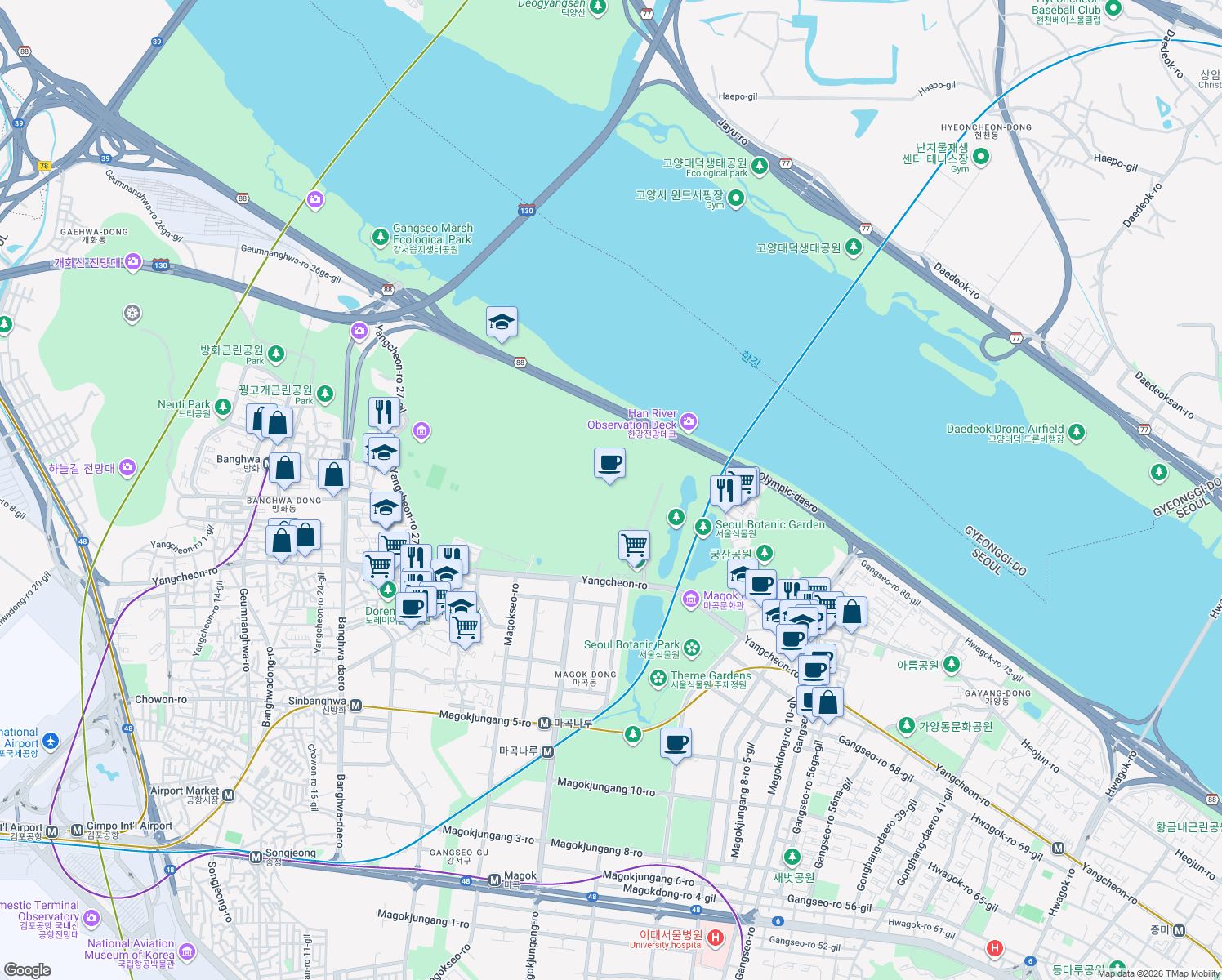 map of restaurants, bars, coffee shops, grocery stores, and more near in 