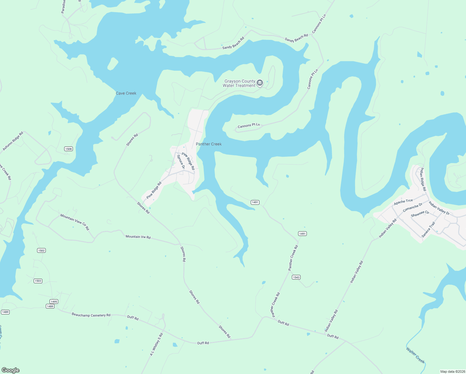 map of restaurants, bars, coffee shops, grocery stores, and more near 714-1298 Panther Creek Road in Falls of Rough