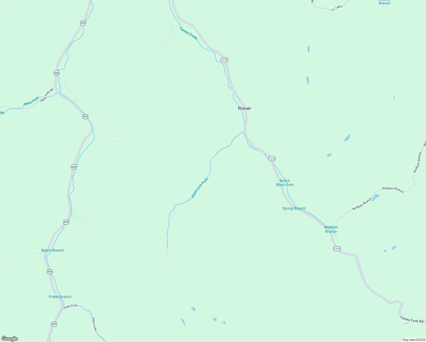 map of restaurants, bars, coffee shops, grocery stores, and more near Alum Lick Fork Road in Floyd County
