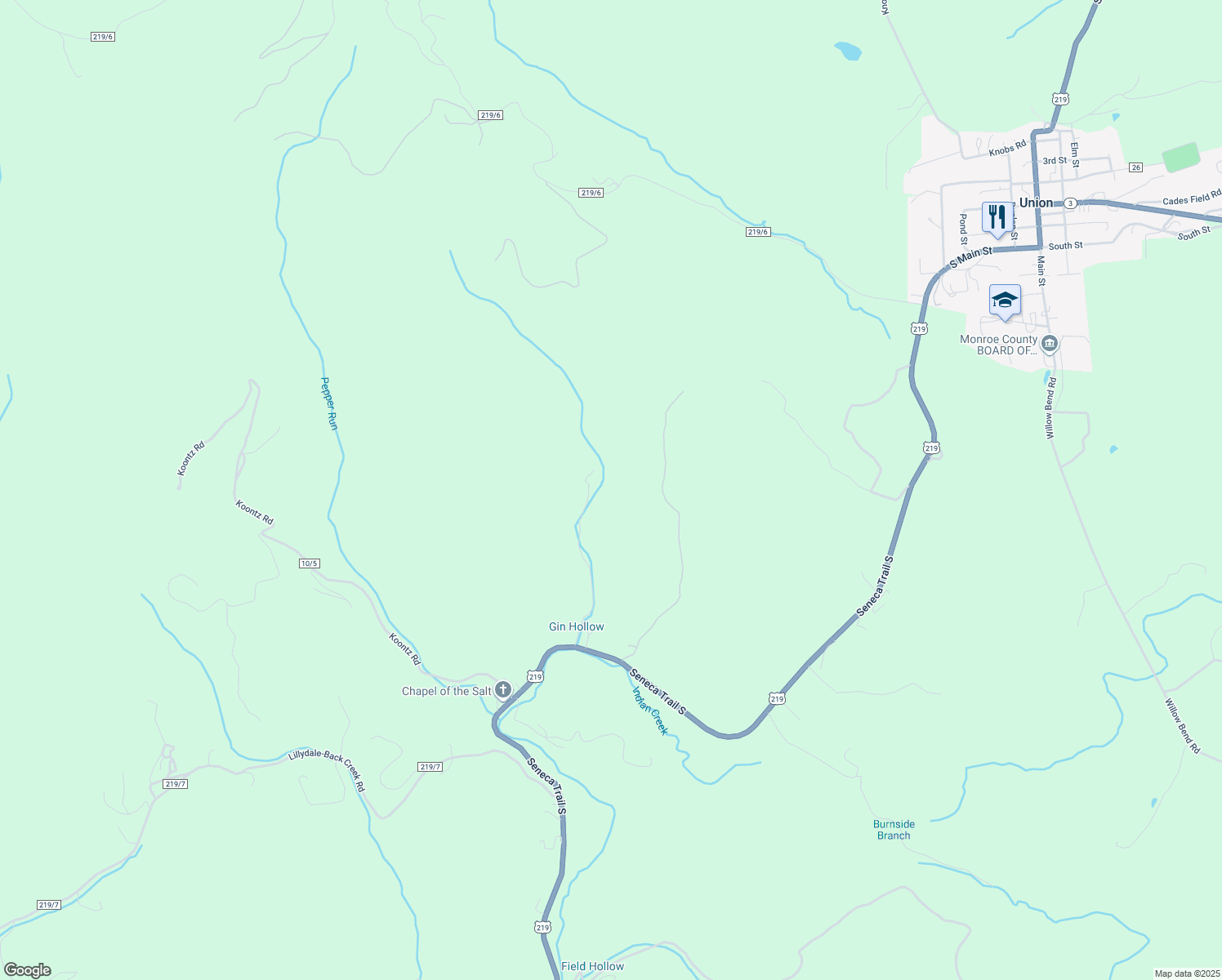 map of restaurants, bars, coffee shops, grocery stores, and more near in Union