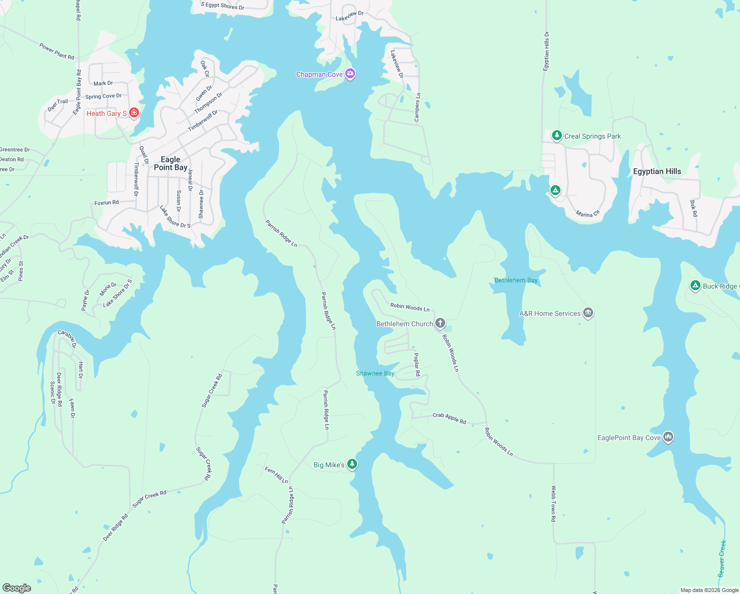 map of restaurants, bars, coffee shops, grocery stores, and more near 1390 Robin Woods Lane in Ozark