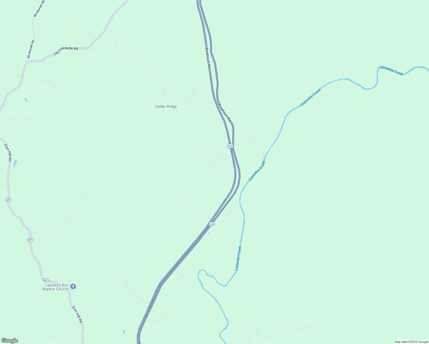 map of restaurants, bars, coffee shops, grocery stores, and more near 281 Santana Estates Road in Fincastle