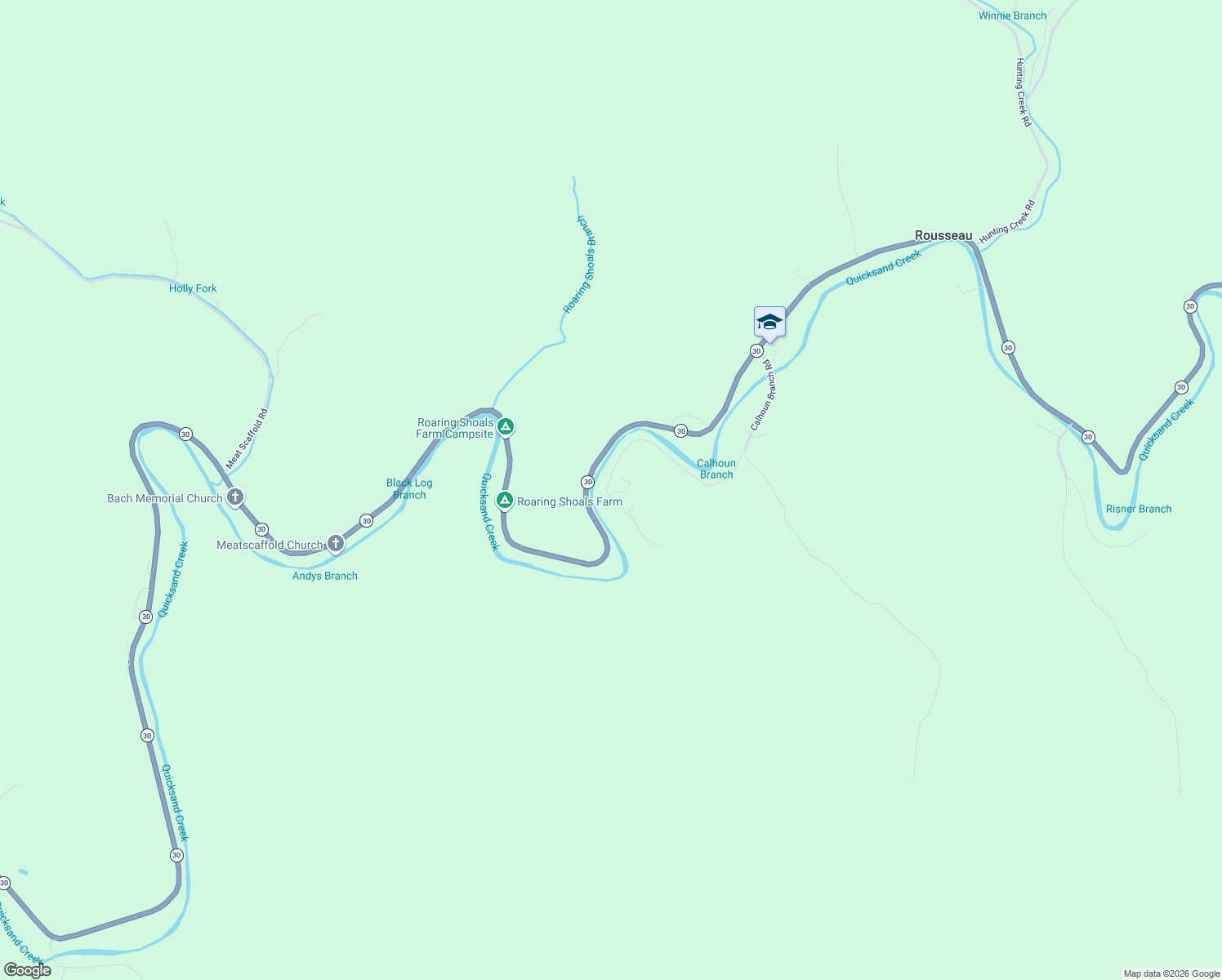 map of restaurants, bars, coffee shops, grocery stores, and more near White Family Cemetery Road in Jackson