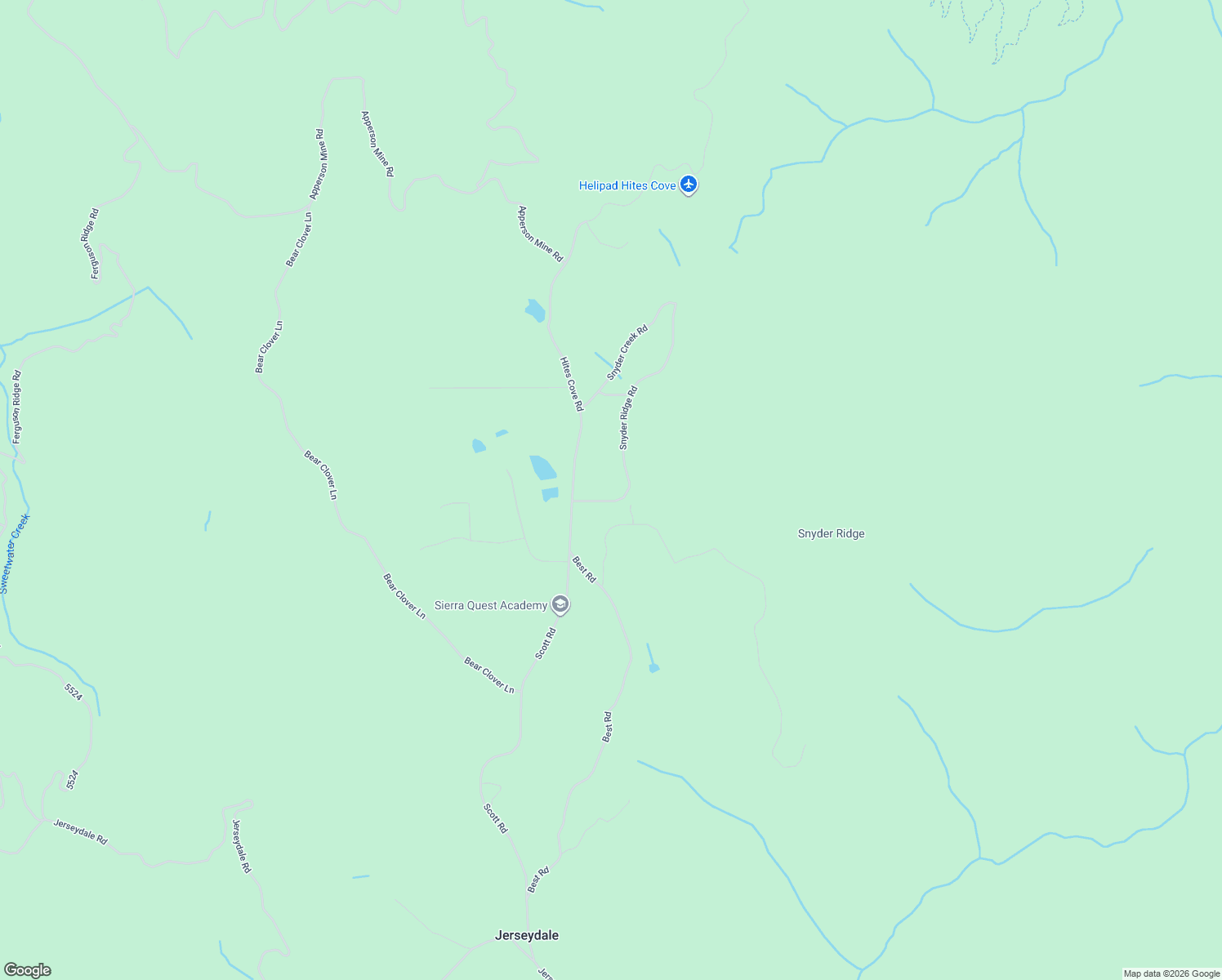 map of restaurants, bars, coffee shops, grocery stores, and more near 7075 Snyder Ridge Road in Mariposa