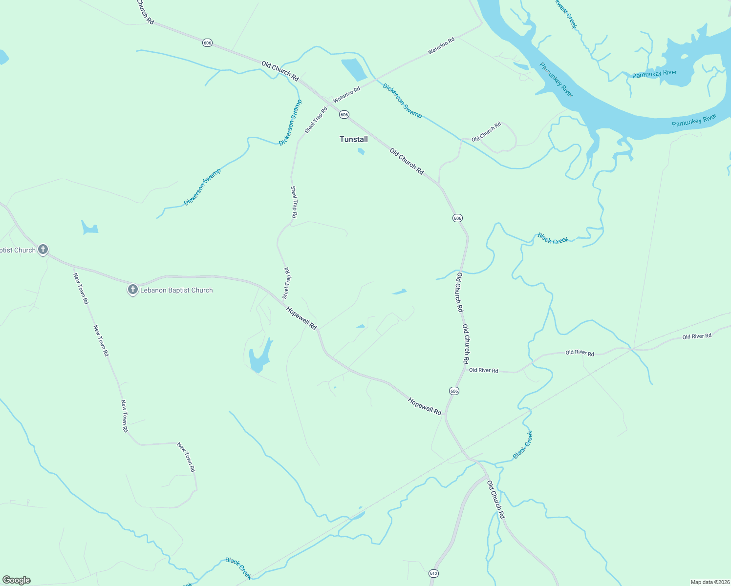 map of restaurants, bars, coffee shops, grocery stores, and more near 6329 Orchard Road in New Kent