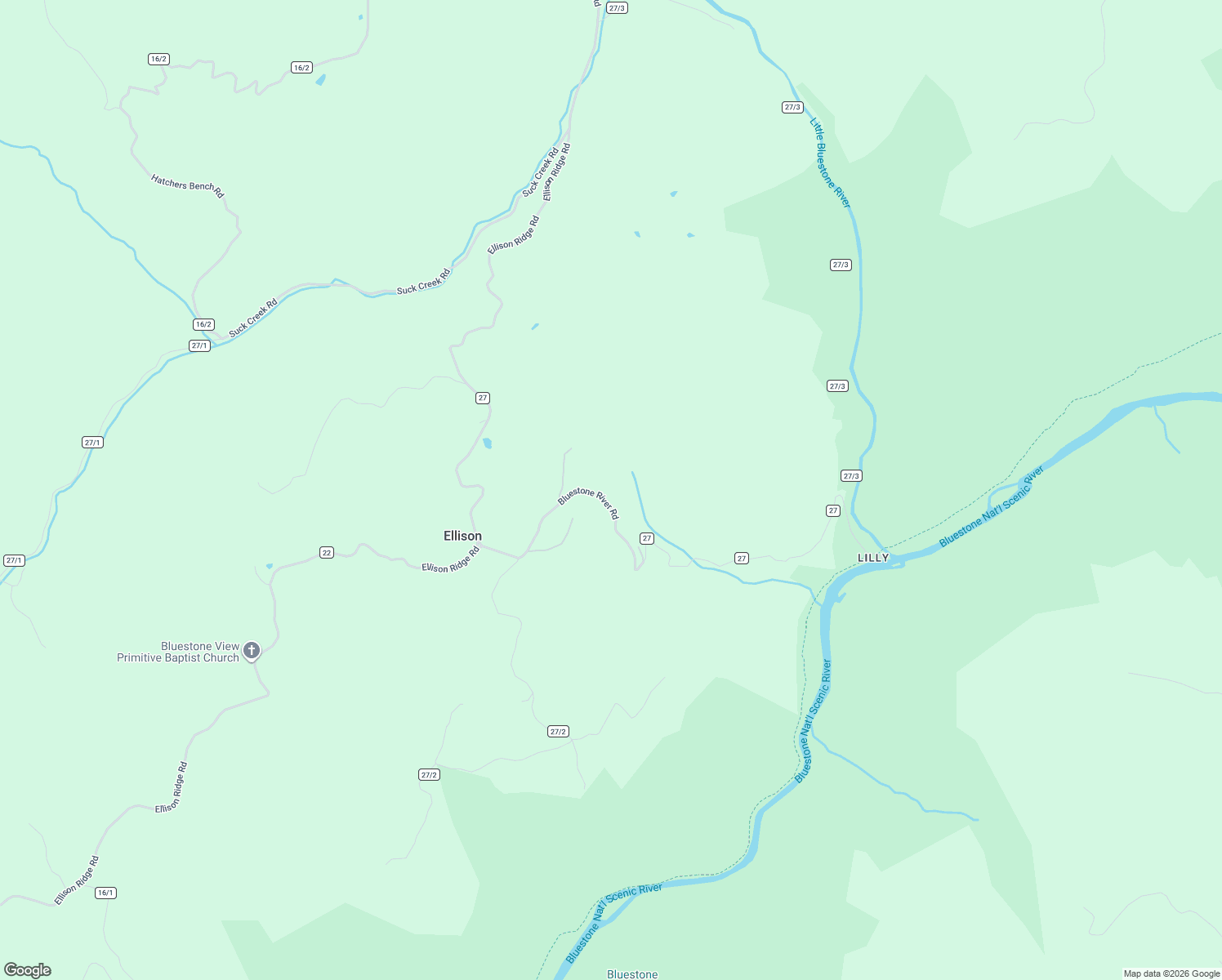 map of restaurants, bars, coffee shops, grocery stores, and more near 491 Bluestone River Road in Jumping Branch