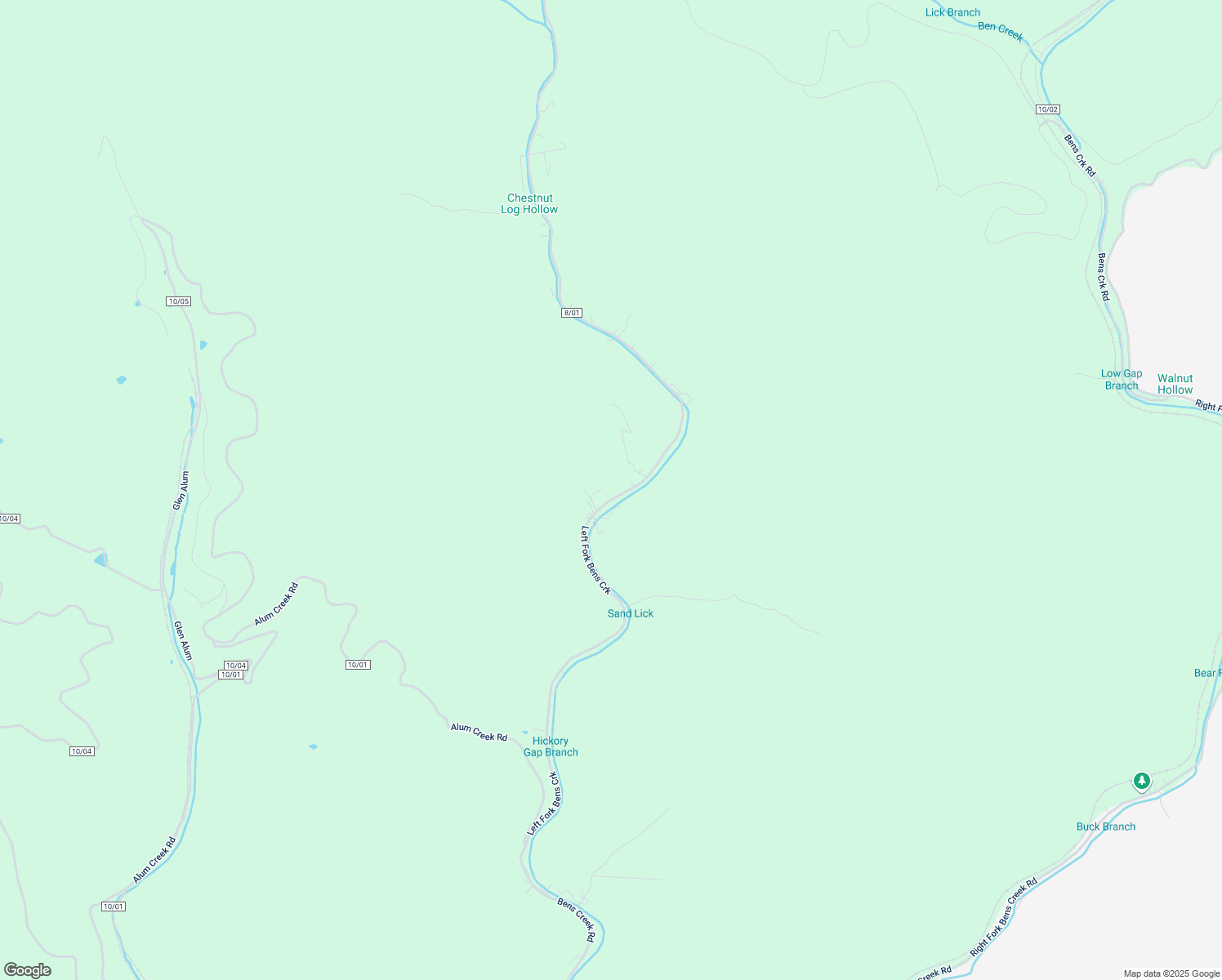 map of restaurants, bars, coffee shops, grocery stores, and more near 549 Left Fork Bens Creek Road in Mingo County
