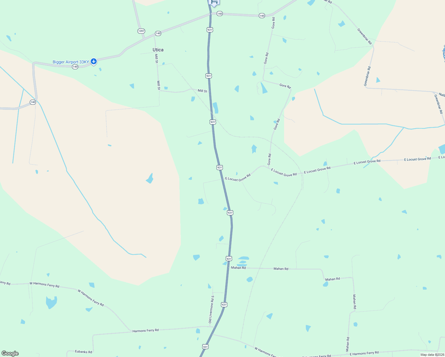 map of restaurants, bars, coffee shops, grocery stores, and more near 11659 U.S. 431 in Utica