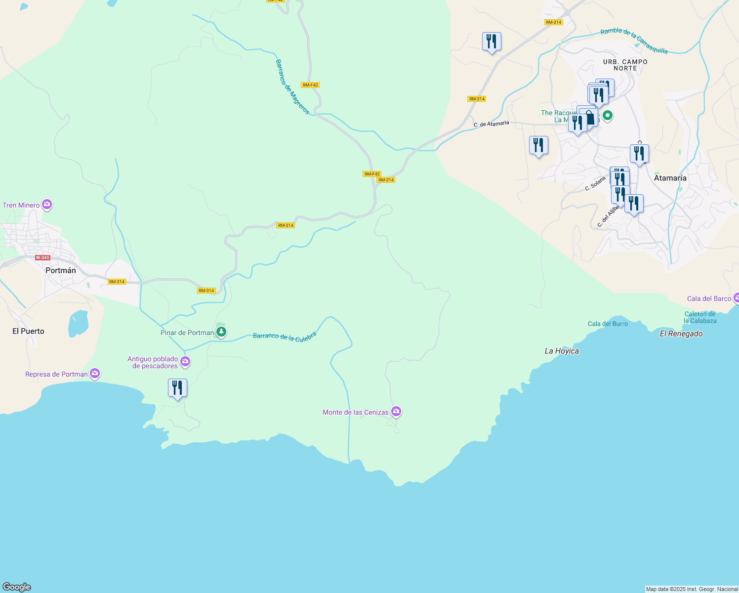 map of restaurants, bars, coffee shops, grocery stores, and more near in Cartagena