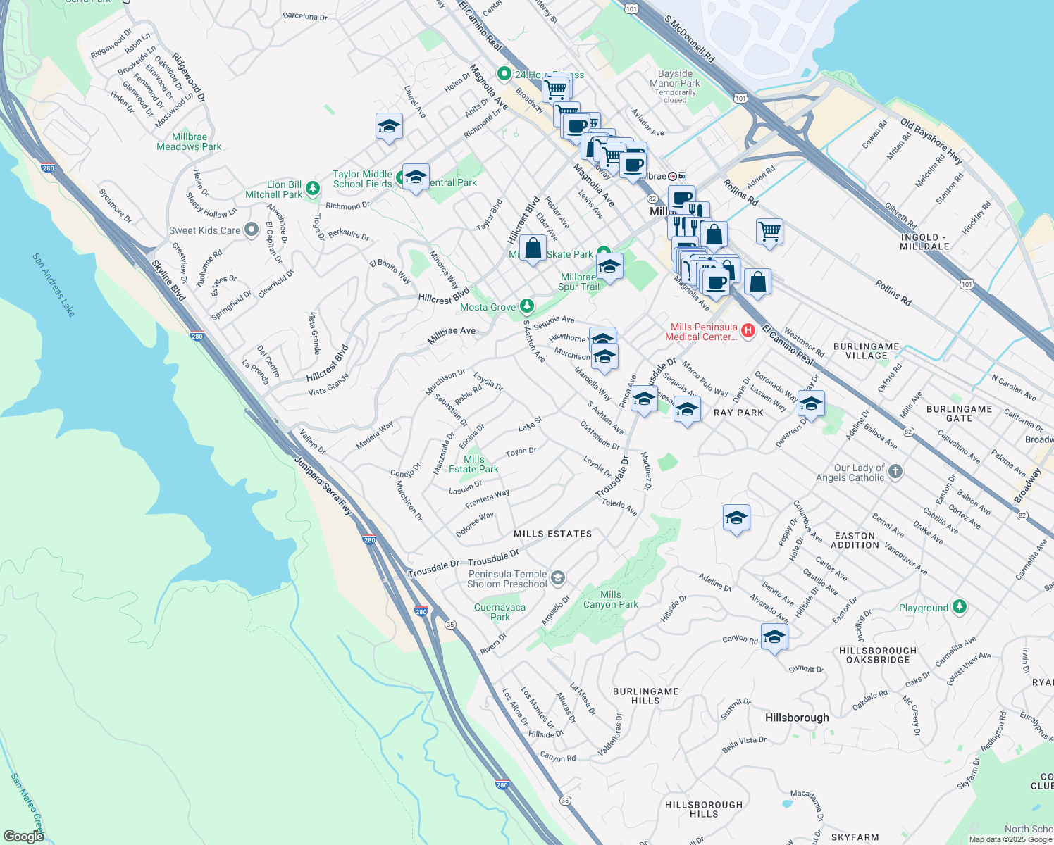 1206 Lake Street, Millbrae CA Walk Score