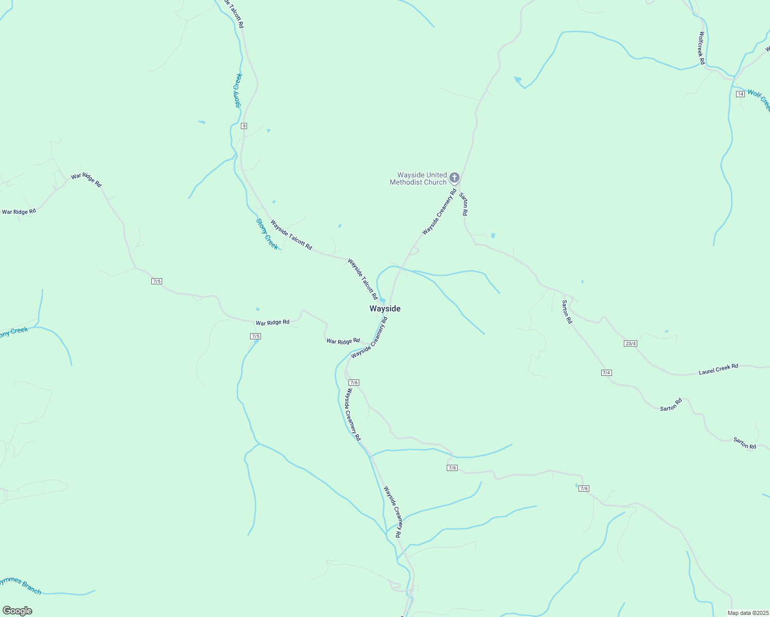 map of restaurants, bars, coffee shops, grocery stores, and more near in Wayside