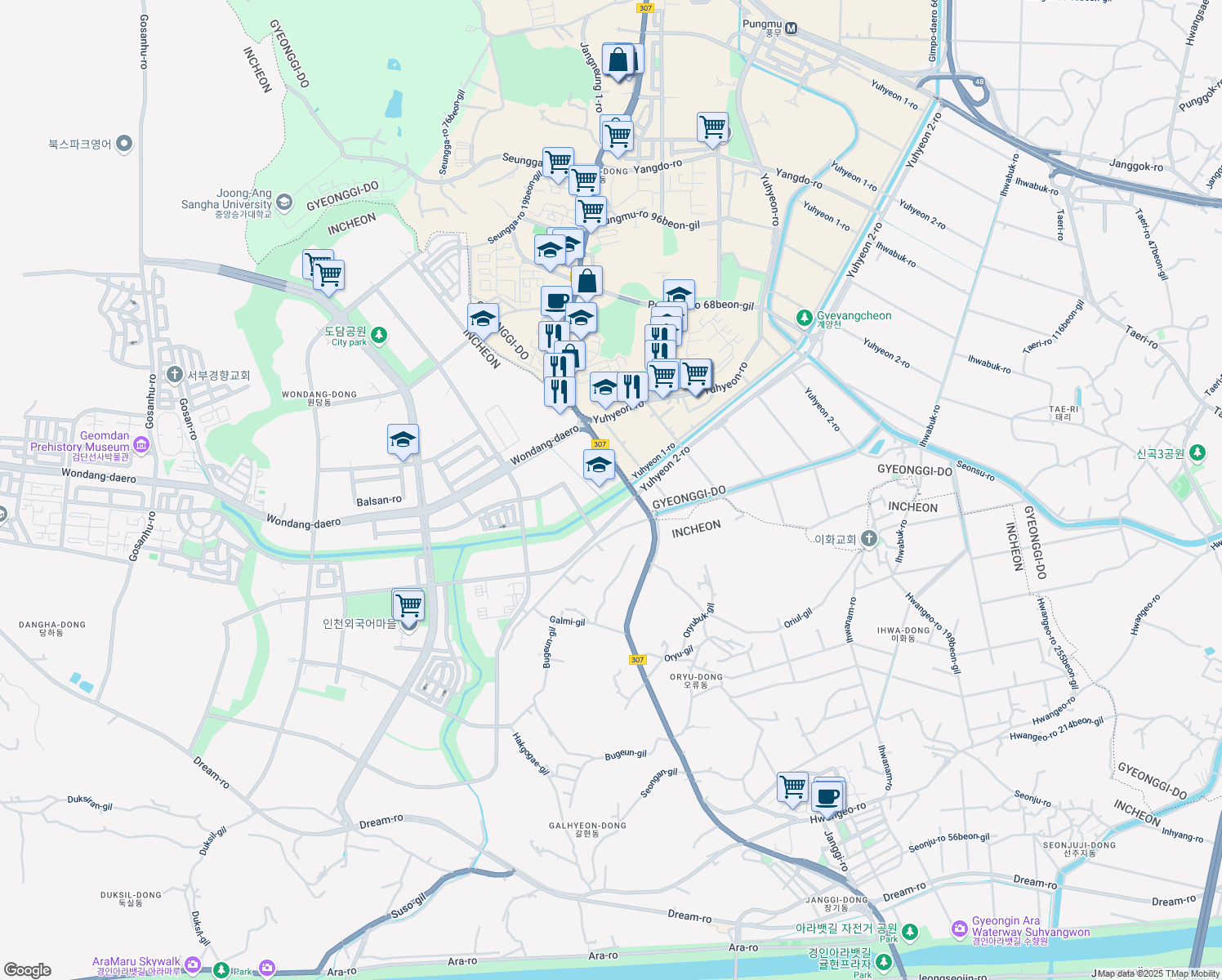 map of restaurants, bars, coffee shops, grocery stores, and more near in 
