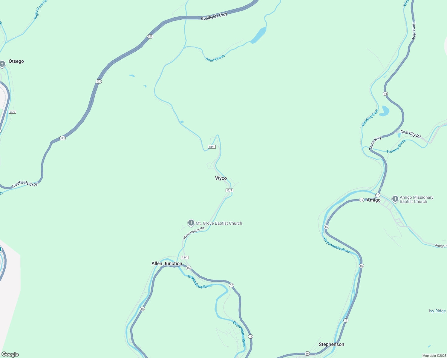 map of restaurants, bars, coffee shops, grocery stores, and more near in Wyco