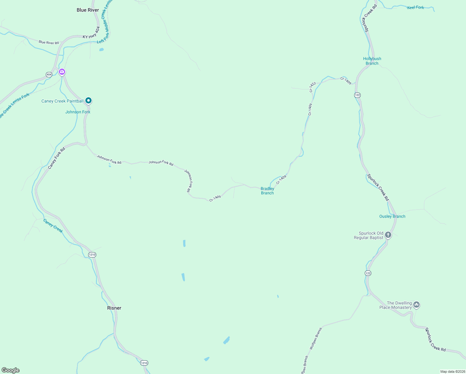 map of restaurants, bars, coffee shops, grocery stores, and more near Cr-1409 in Prestonsburg