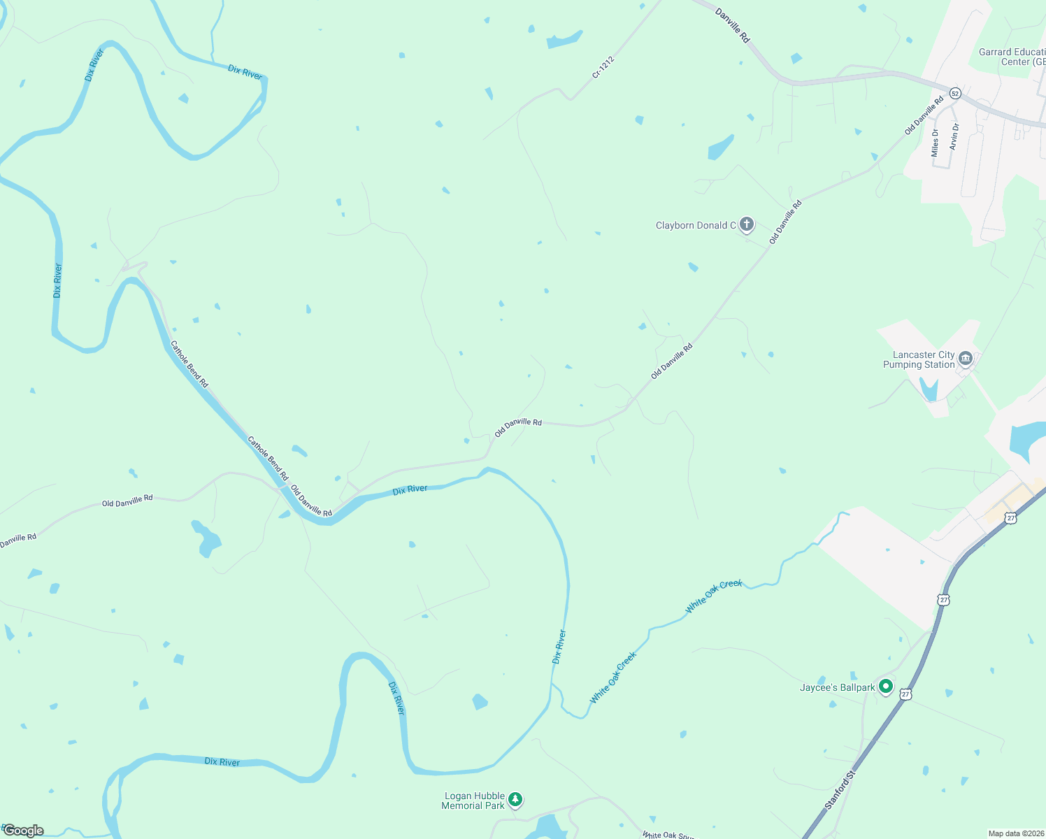 map of restaurants, bars, coffee shops, grocery stores, and more near 1874 Old Danville Road in Lancaster
