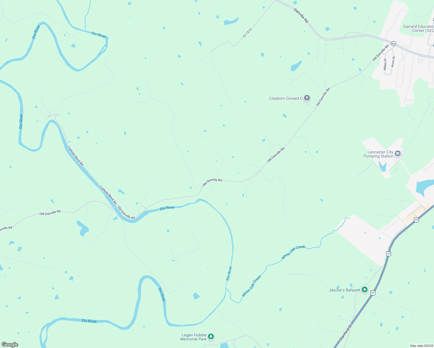 map of restaurants, bars, coffee shops, grocery stores, and more near 1874 Old Danville Road in Lancaster