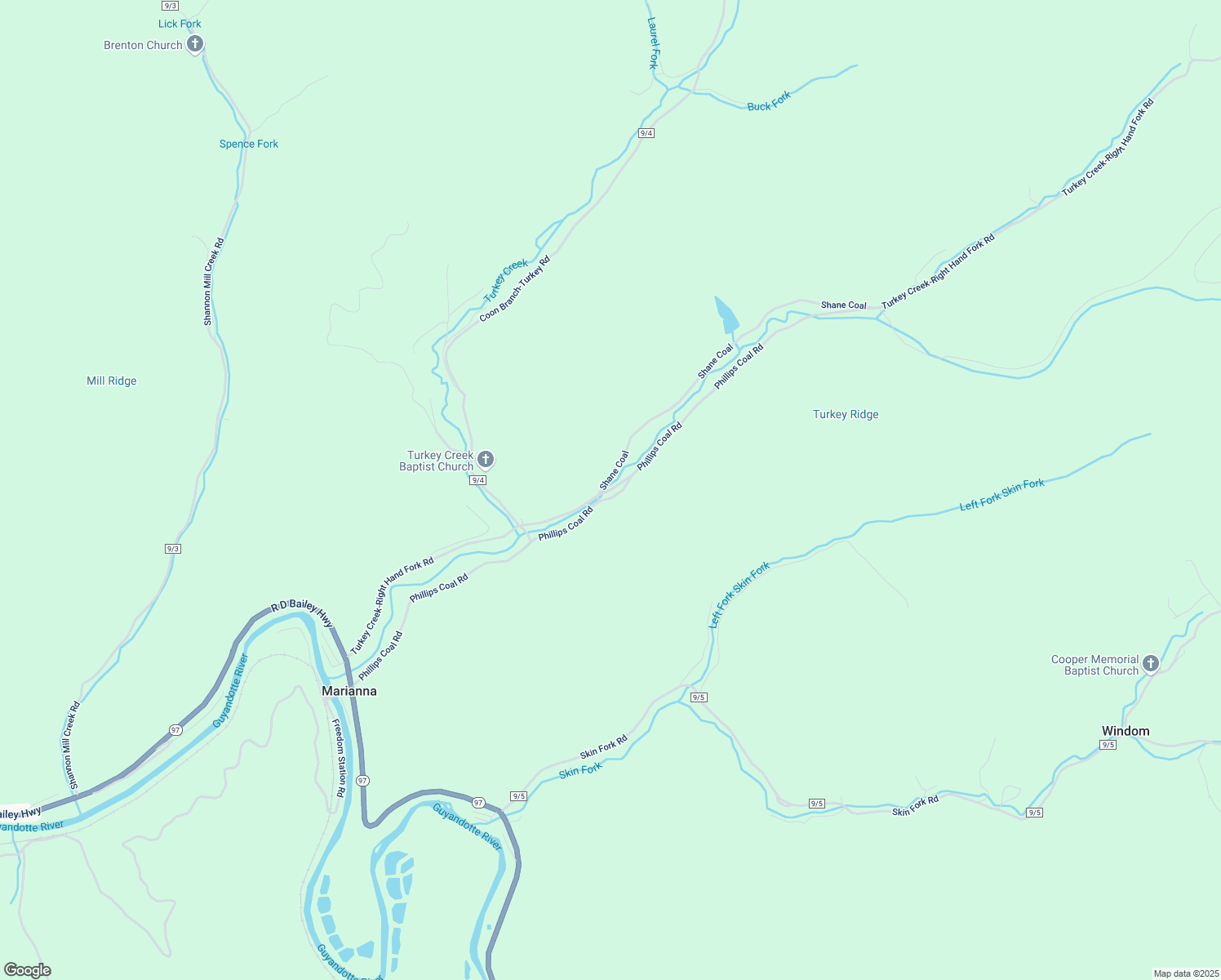 map of restaurants, bars, coffee shops, grocery stores, and more near Phillips Coal Road in Wyoming County