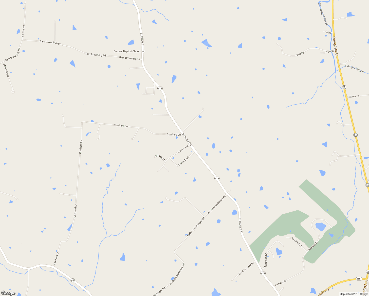 map of restaurants, bars, coffee shops, grocery stores, and more near Casey Avenue in Lebanon