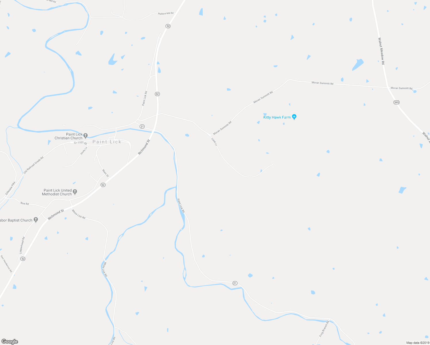 map of restaurants, bars, coffee shops, grocery stores, and more near 117 Caleb Lane in Paint Lick