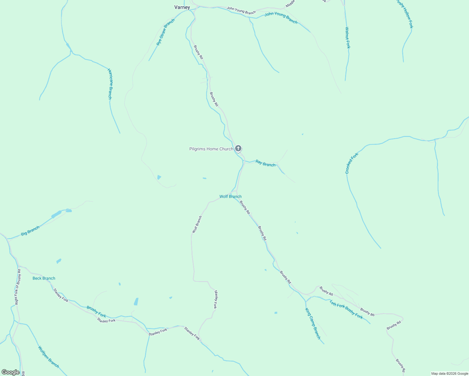 map of restaurants, bars, coffee shops, grocery stores, and more near 3001 Brushy Road in Belfry