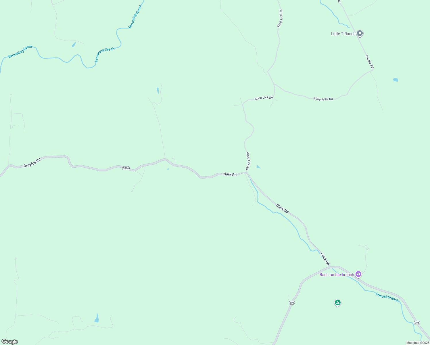 map of restaurants, bars, coffee shops, grocery stores, and more near 2875 Dreyfus Road in Dreyfus