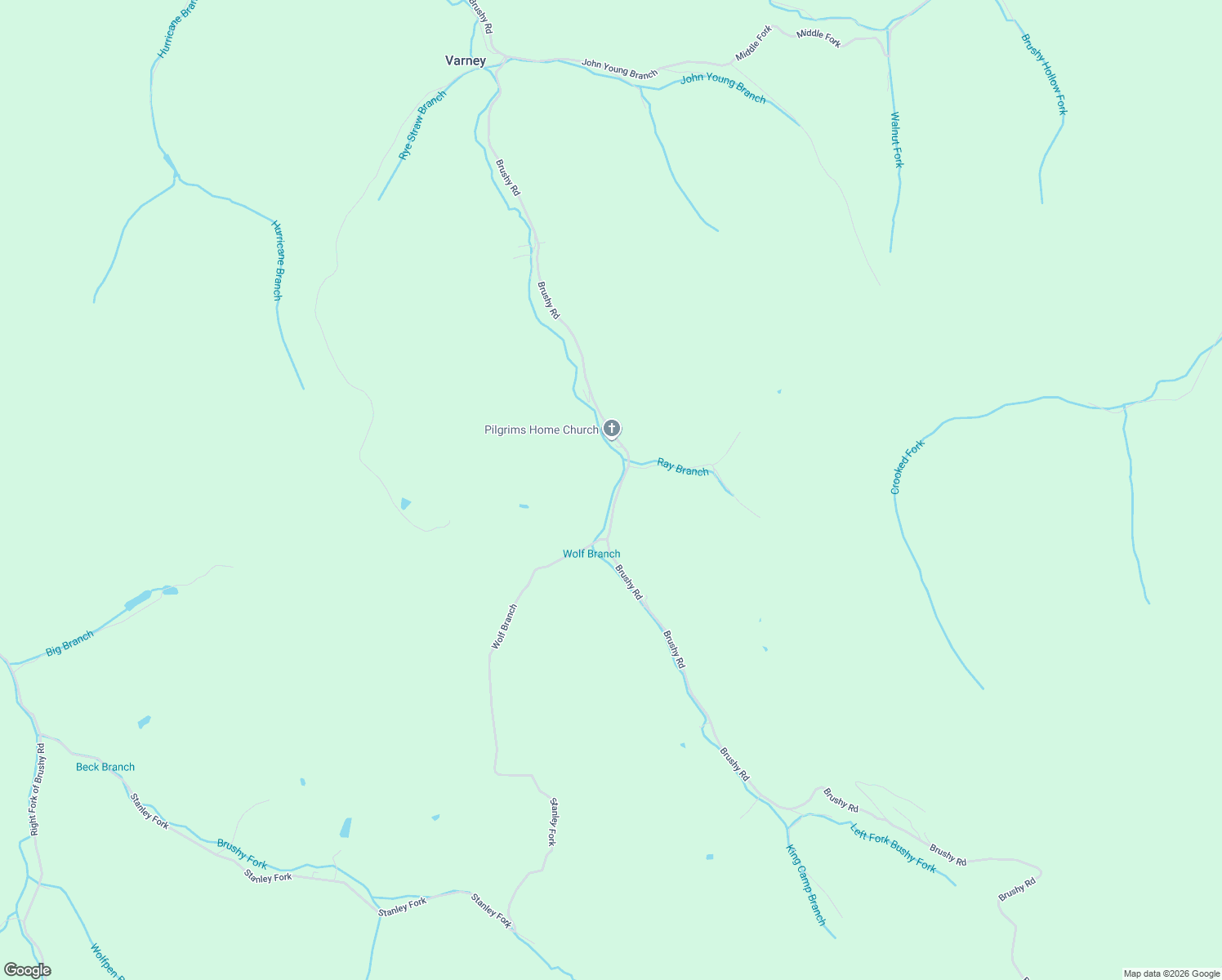 map of restaurants, bars, coffee shops, grocery stores, and more near 3001-3199 Brushy Road in Belfry