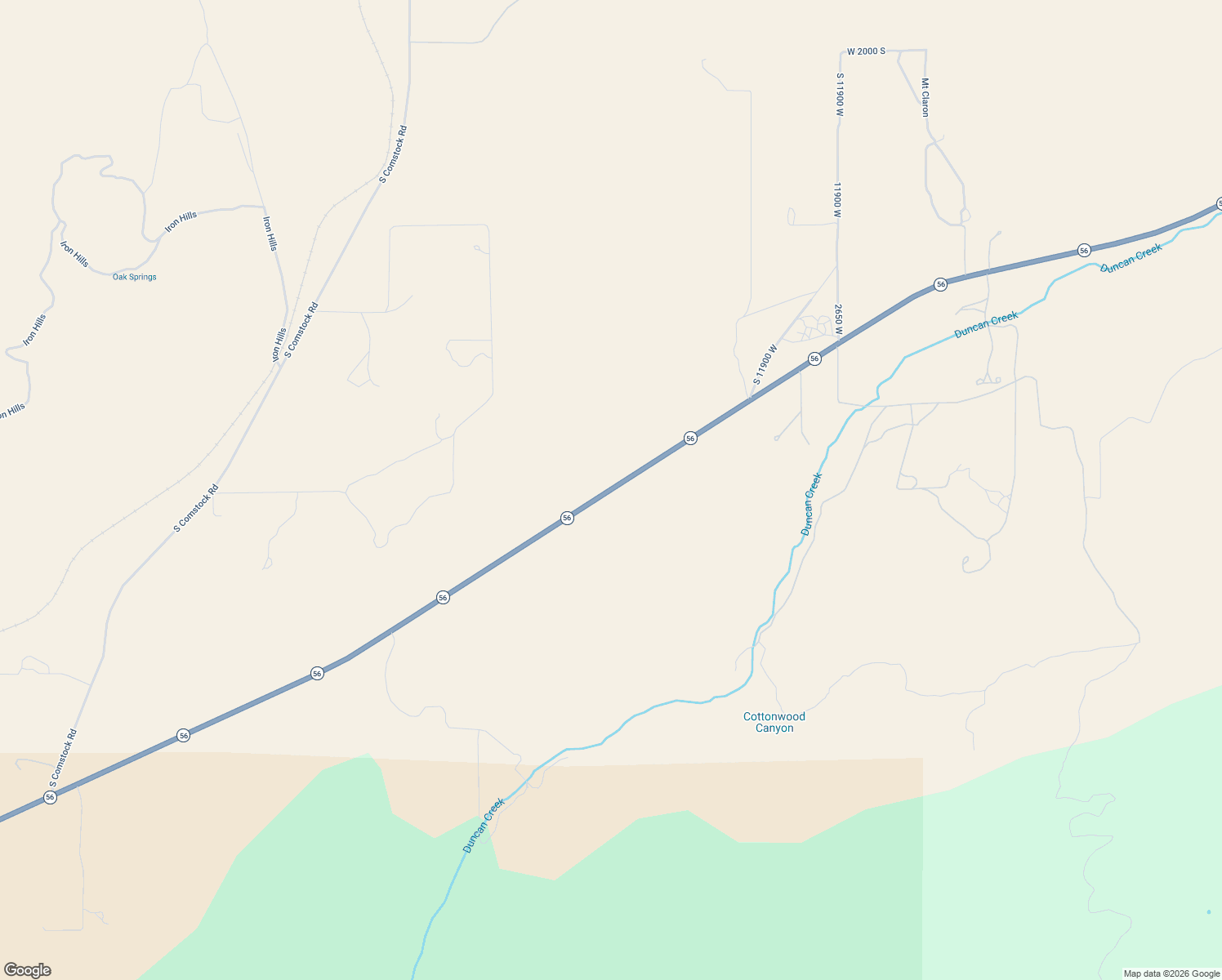 map of restaurants, bars, coffee shops, grocery stores, and more near Utah 56 in Cedar City