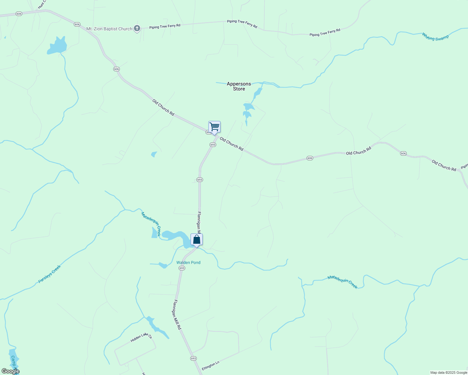 map of restaurants, bars, coffee shops, grocery stores, and more near 8202 Twin Creek Trail in Mechanicsville