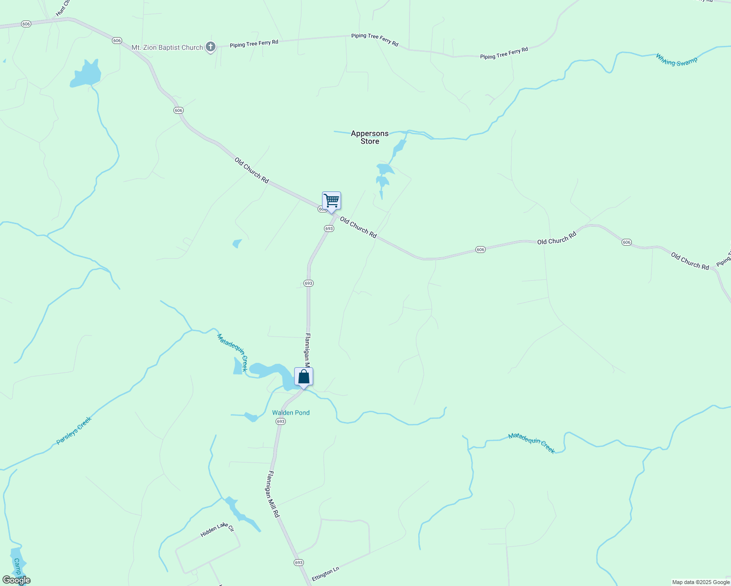 map of restaurants, bars, coffee shops, grocery stores, and more near 8202 Twin Creek Trail in Mechanicsville