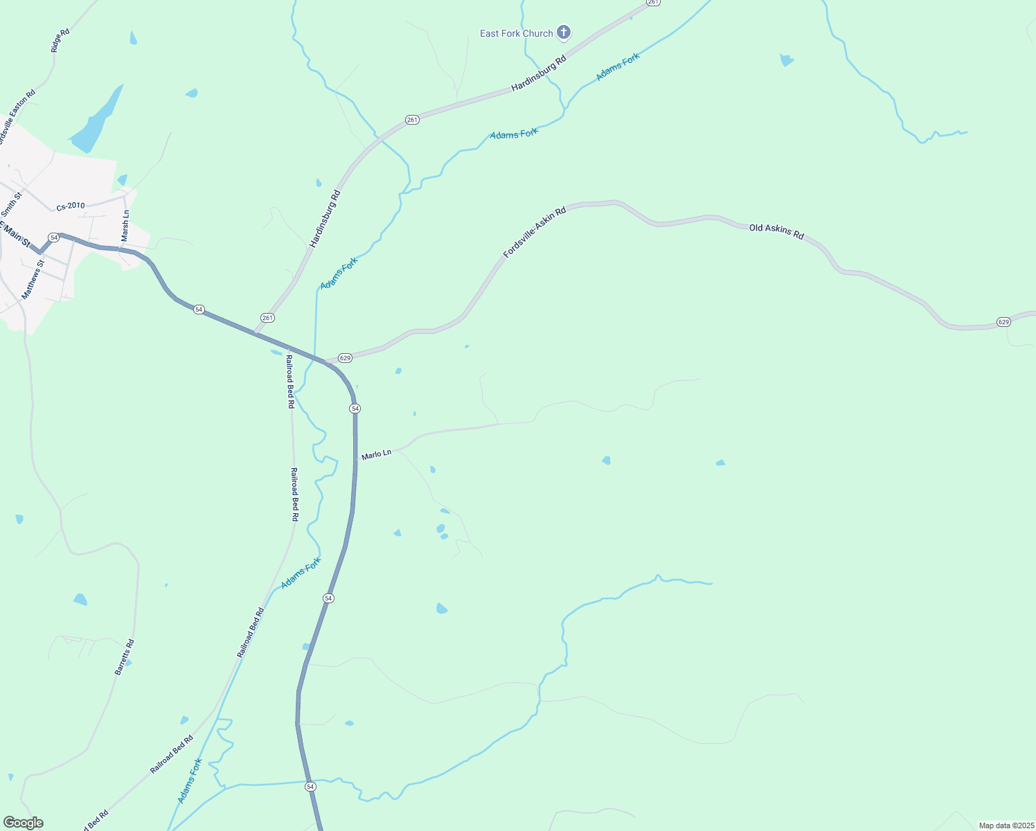 map of restaurants, bars, coffee shops, grocery stores, and more near Marlo Lane in Fordsville