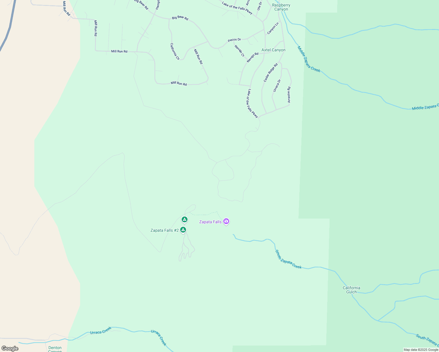 map of restaurants, bars, coffee shops, grocery stores, and more near 417 Lake of the Falls Parkway in Mosca
