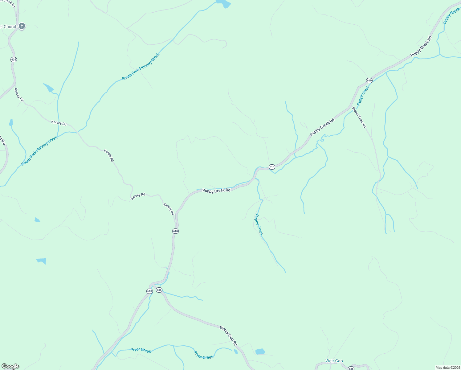 map of restaurants, bars, coffee shops, grocery stores, and more near Puppy Creek Road in Amherst