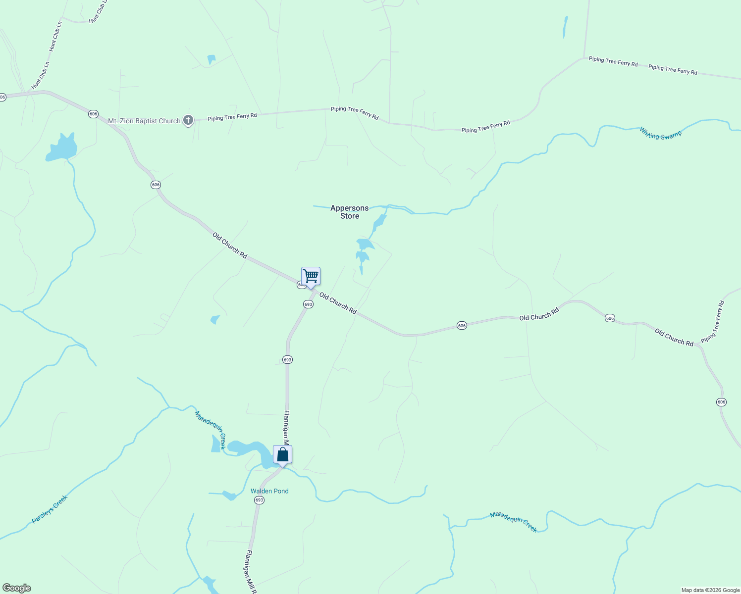 map of restaurants, bars, coffee shops, grocery stores, and more near 2160 Old Church Rd in Mechanicsville