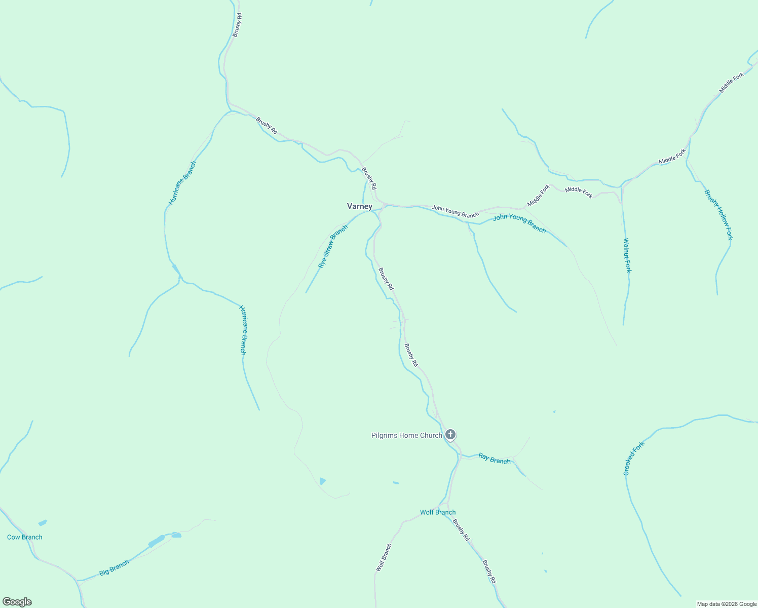 map of restaurants, bars, coffee shops, grocery stores, and more near 3941 Brushy Road in Belfry