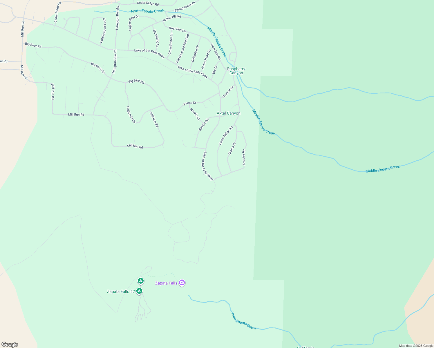 map of restaurants, bars, coffee shops, grocery stores, and more near 338 Cedar Ridge Road in Mosca