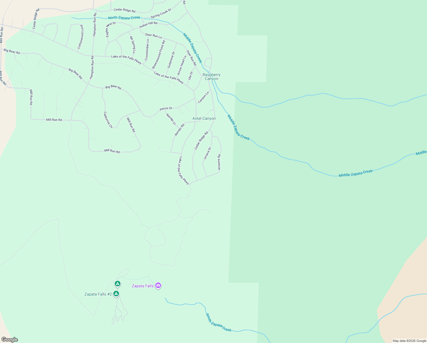 map of restaurants, bars, coffee shops, grocery stores, and more near 312 Arrastre Road in Mosca