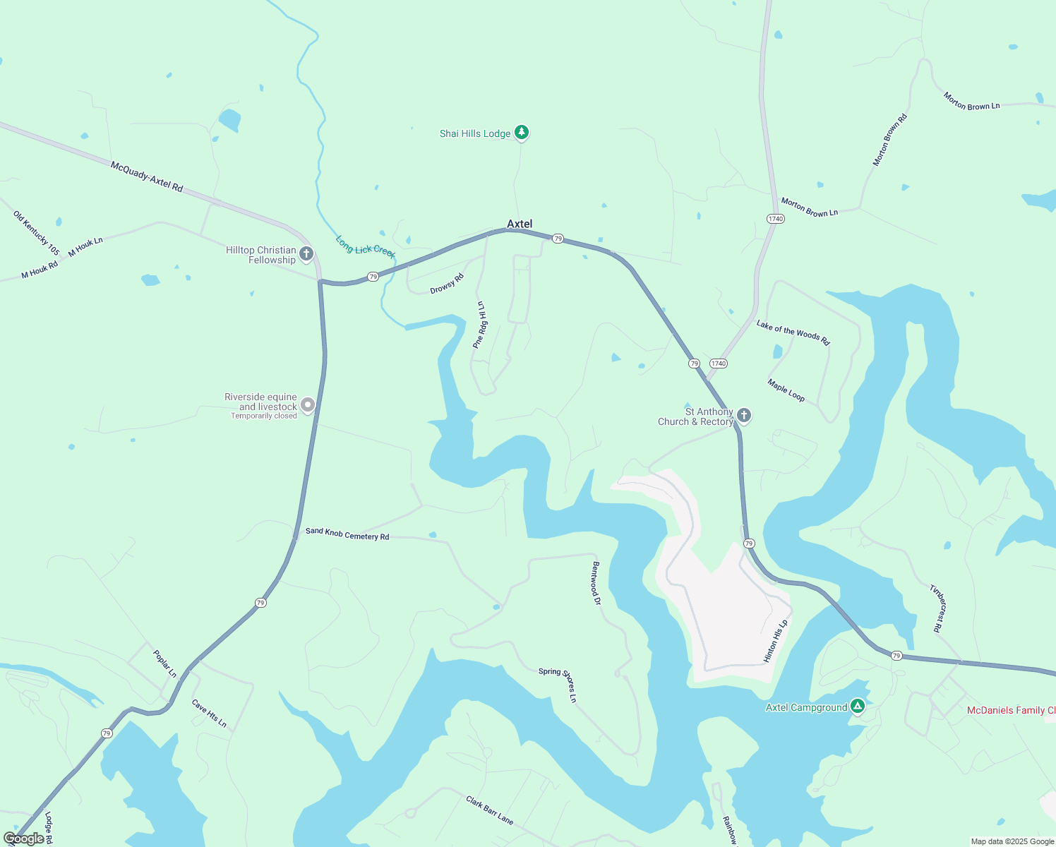 map of restaurants, bars, coffee shops, grocery stores, and more near 701-899 Meadowview Lane in Hardinsburg