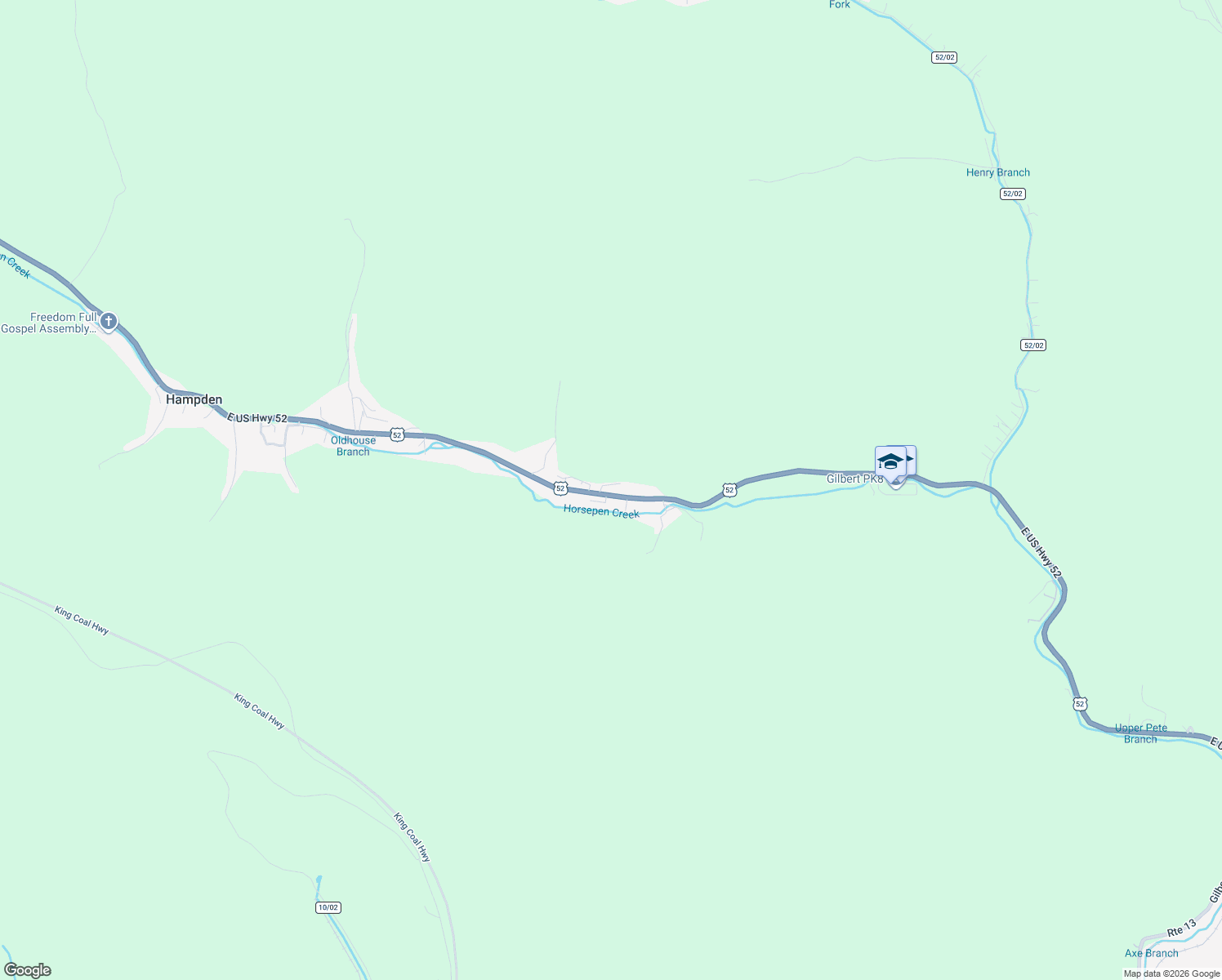 map of restaurants, bars, coffee shops, grocery stores, and more near 5 U.S. 52 in Gilbert