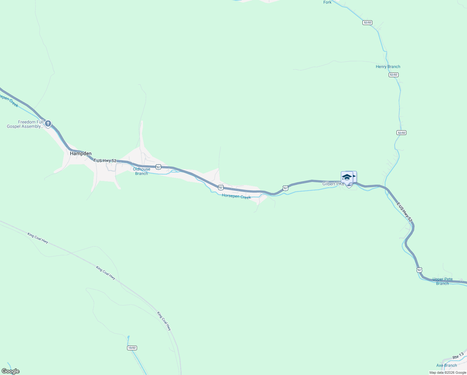 map of restaurants, bars, coffee shops, grocery stores, and more near 5 U.S. 52 in Gilbert