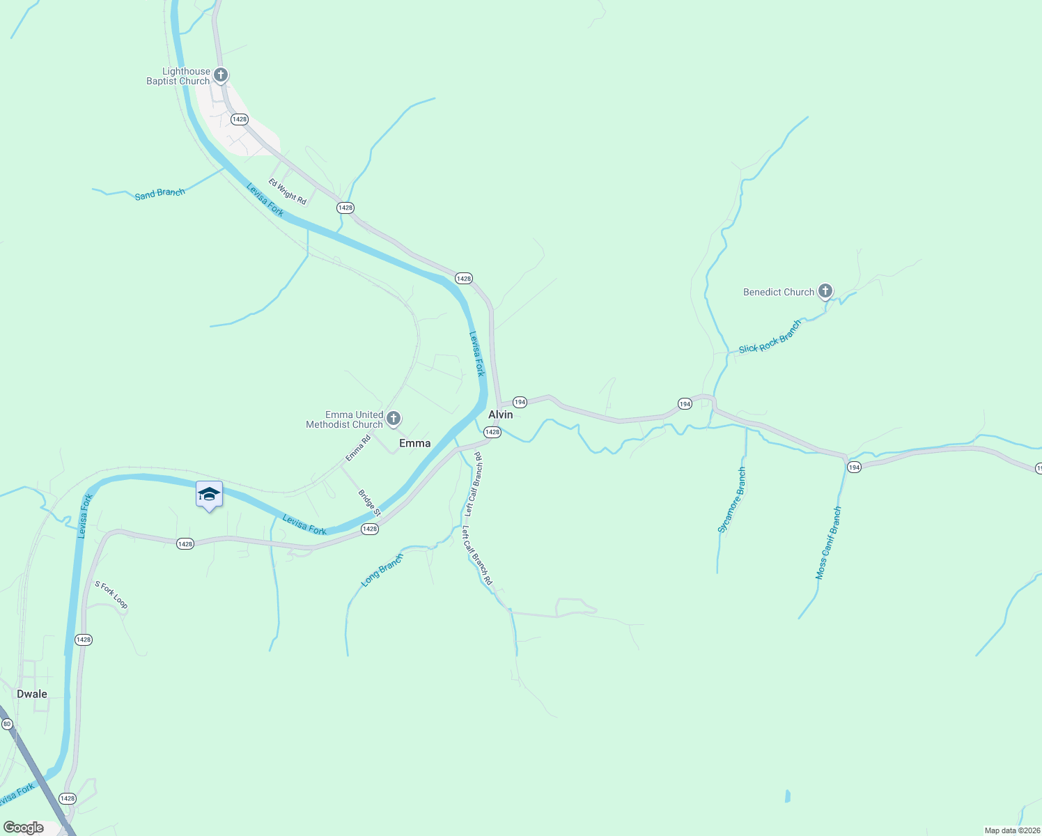 map of restaurants, bars, coffee shops, grocery stores, and more near 27 Porter Lane in Prestonsburg