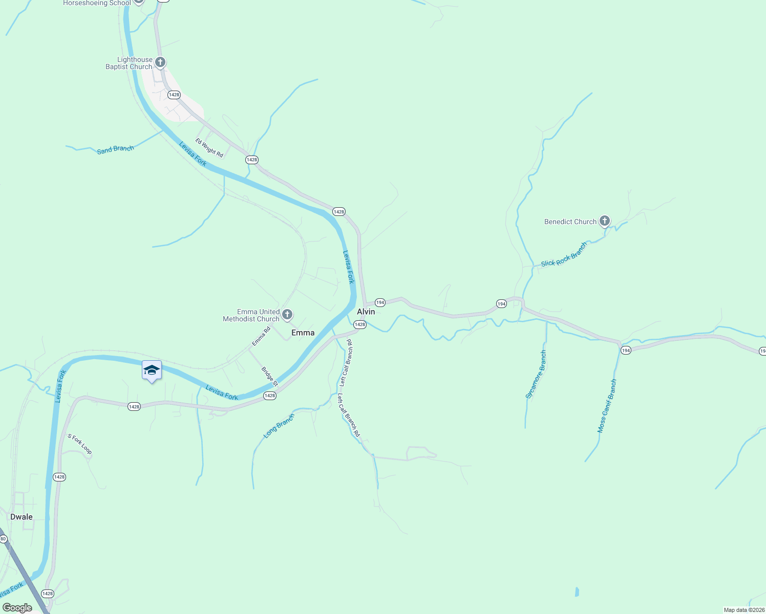 map of restaurants, bars, coffee shops, grocery stores, and more near 27 Porter Lane in Prestonsburg