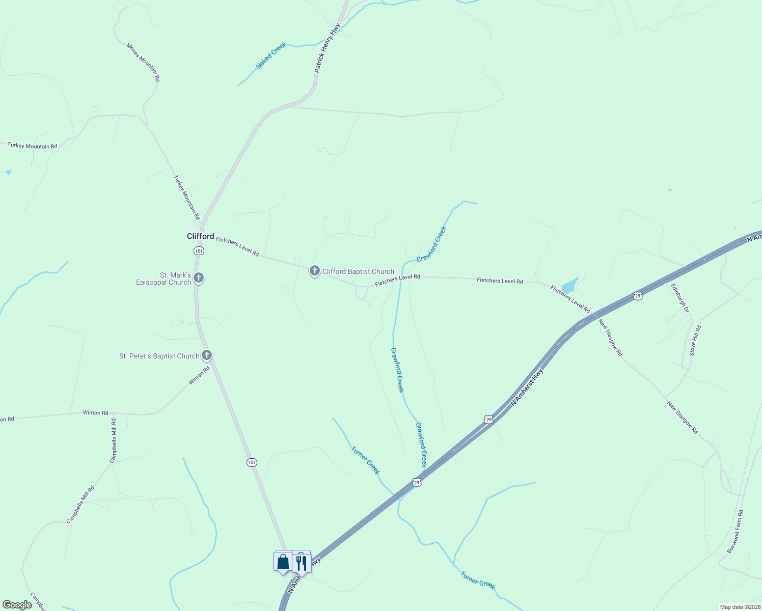 map of restaurants, bars, coffee shops, grocery stores, and more near 101-199 Tusculum Lane West in Amherst