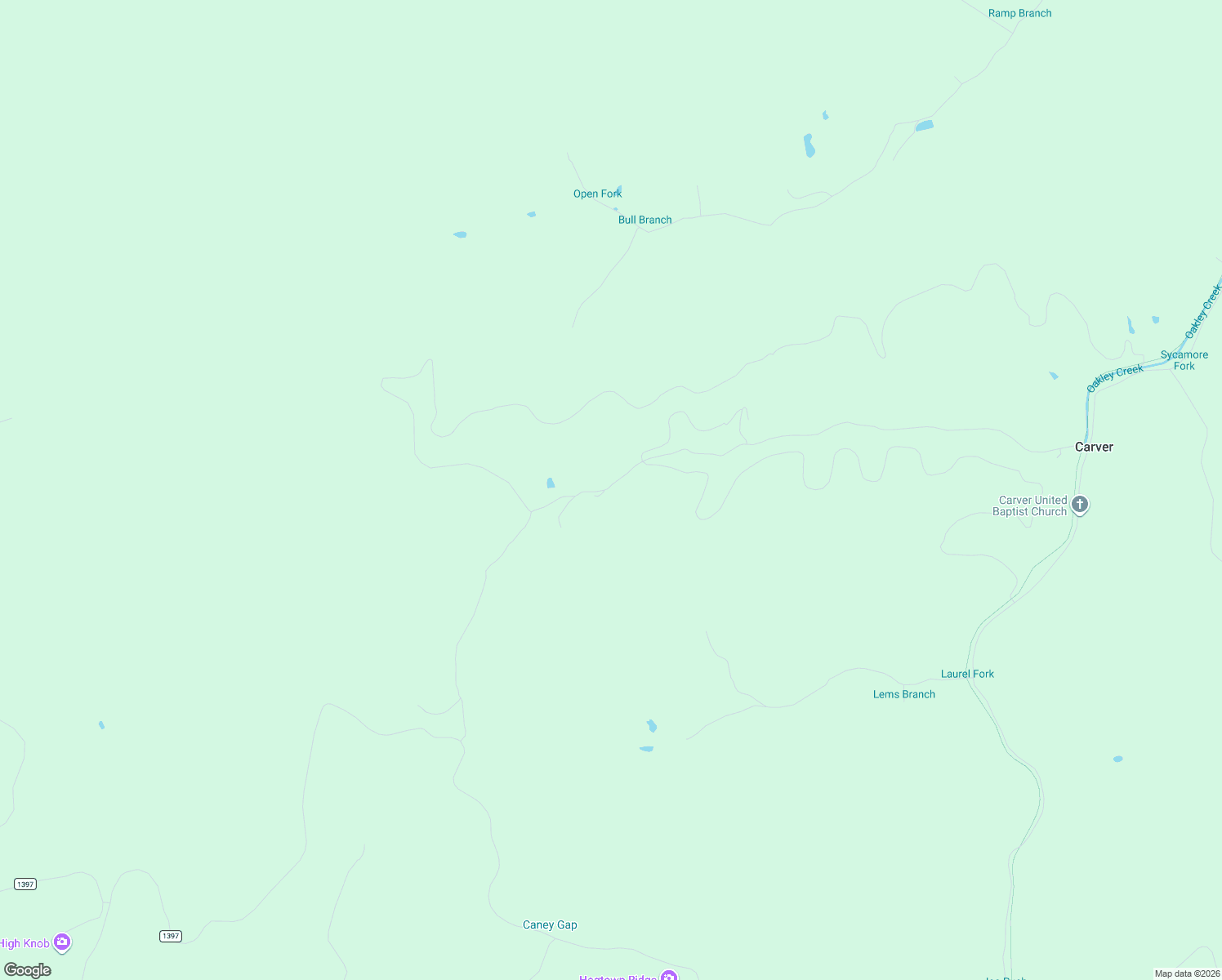 map of restaurants, bars, coffee shops, grocery stores, and more near Beetree Branch Road in Salyersville